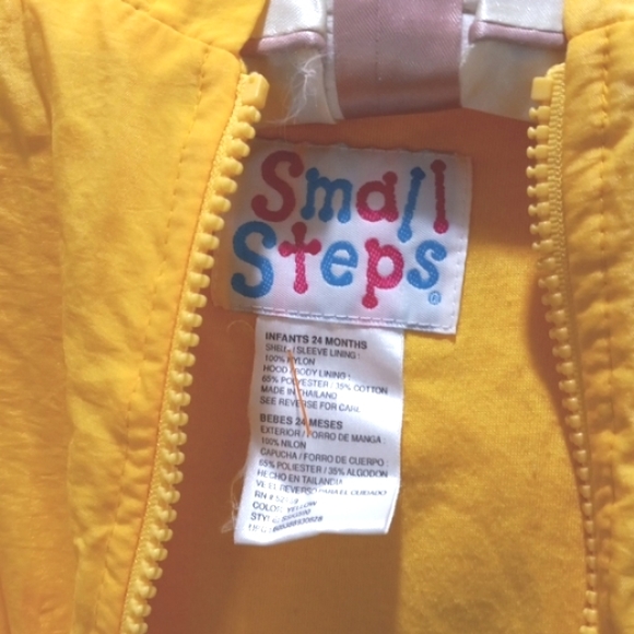 Small Steps Yellow Wind Breaker, Size 24 Months - Picture 2 of 3